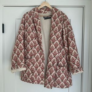 Zara quilted printed blazer